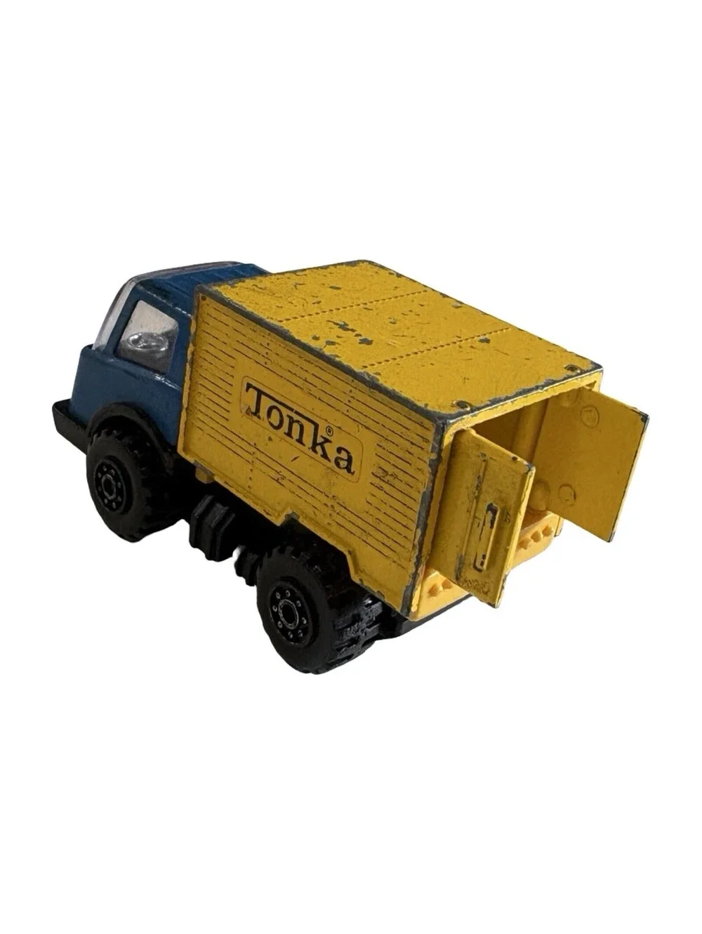Vintage Tonka Box Truck Yellow And Blue Made In Japan 4 Inches